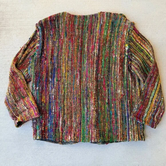 Carole Little 90s Hobo Chic Slub Knit Top - 8 - Picture 8 of 10